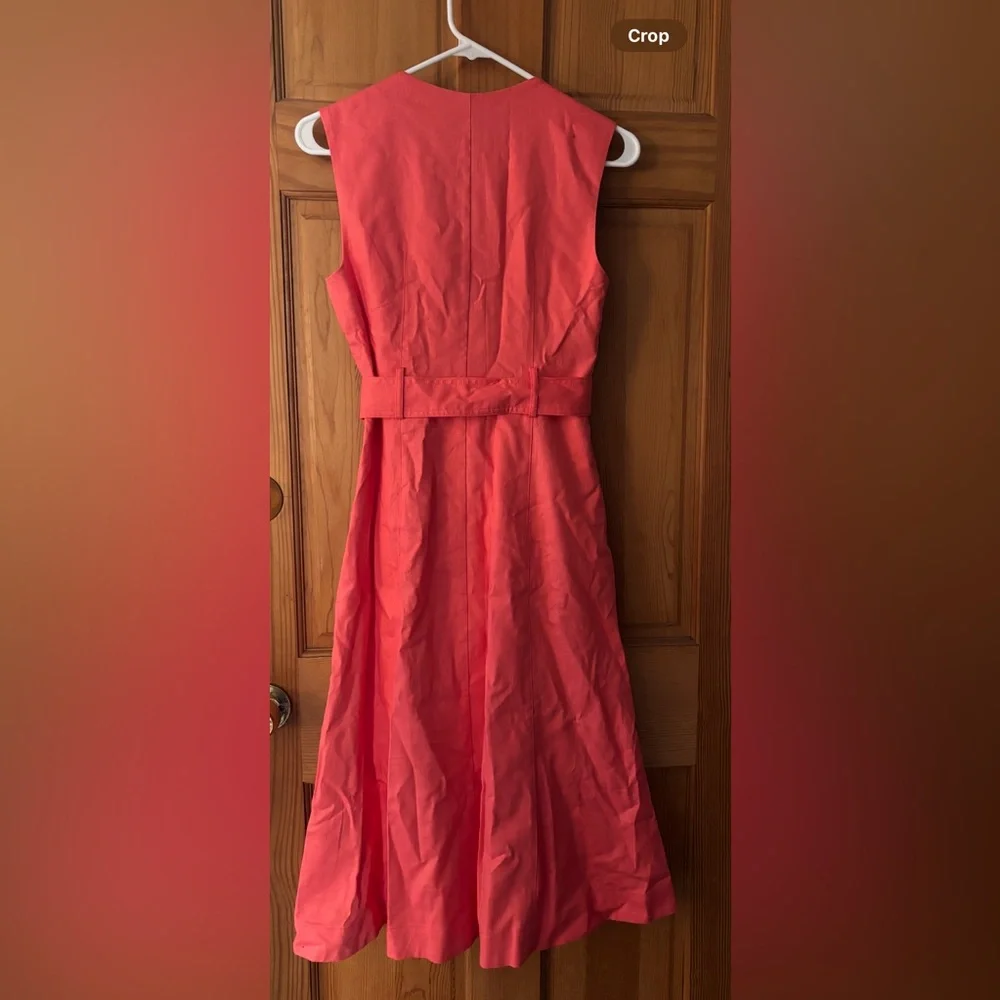 NWT Banana Republic Coral Linen Dress- Size 4P - Picture 2 of 6
